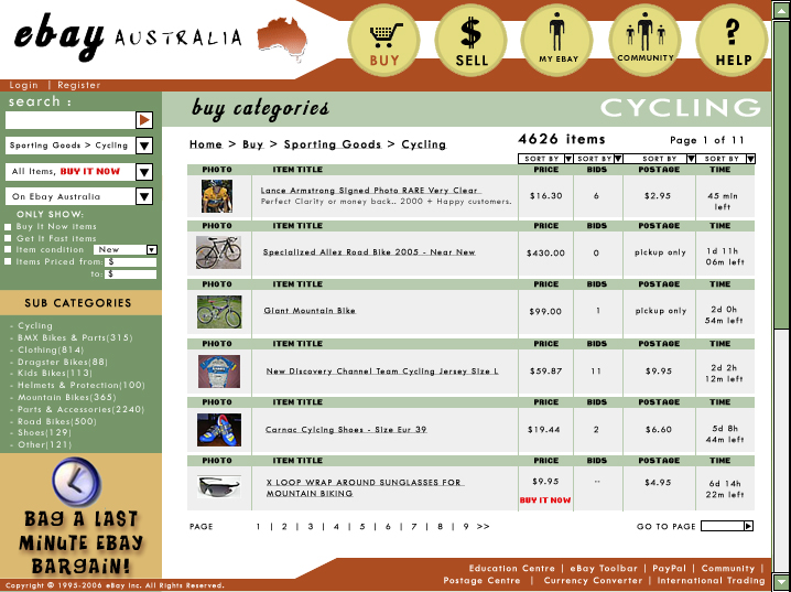 Australian Ebay Concept - Category Page Australian Ebay Concept - Category Page